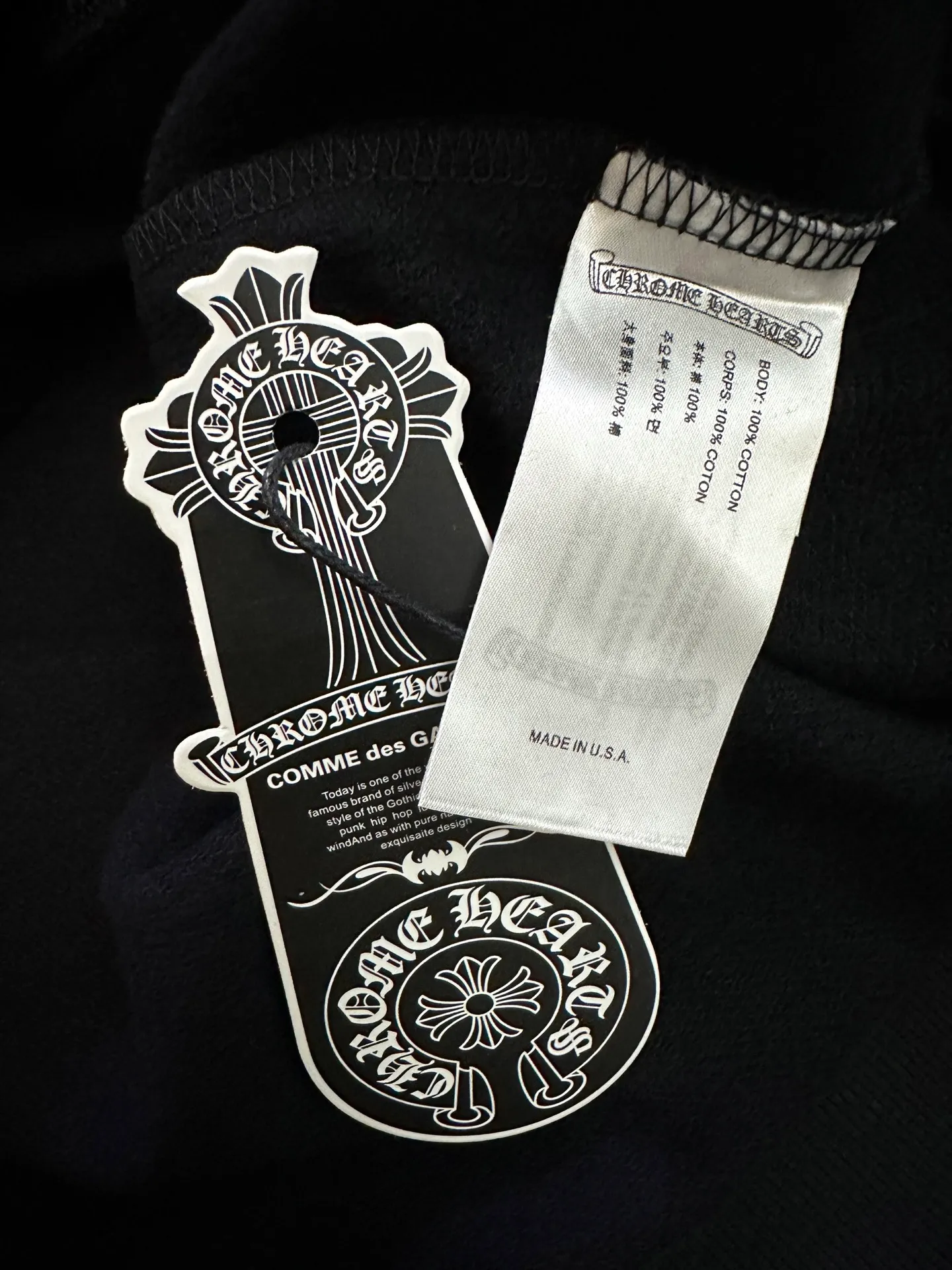 P430 Chrome Hearts Cross Embroidered Sweater Fabric: Made of 380g Korean cotton and linen sweatshirt 100% cotton Customized hardware Thread Accessories Matching version Same style for men and women -Color: Black -Size: S M L XL